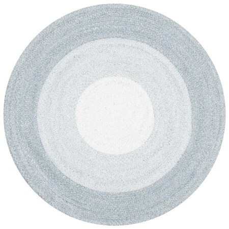 Safavieh 6 x 6 ft. Braided Hand Loomed Round Area Rug; Grey & Ivory BRD802A-6R